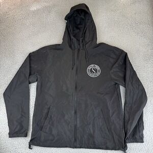 Salty Crew Men's Black Full Zip Lightweight Hoodie Windbreaker Jacket  Size Med